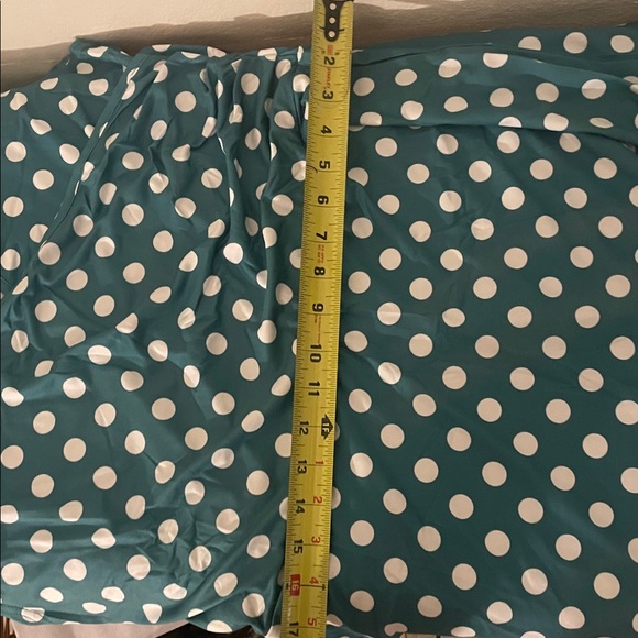 Chic Teal and White Polka Dot Midi Dress - Picture 10 of 12